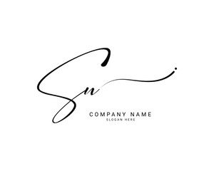 s n sn initial letter handwriting and signature logo