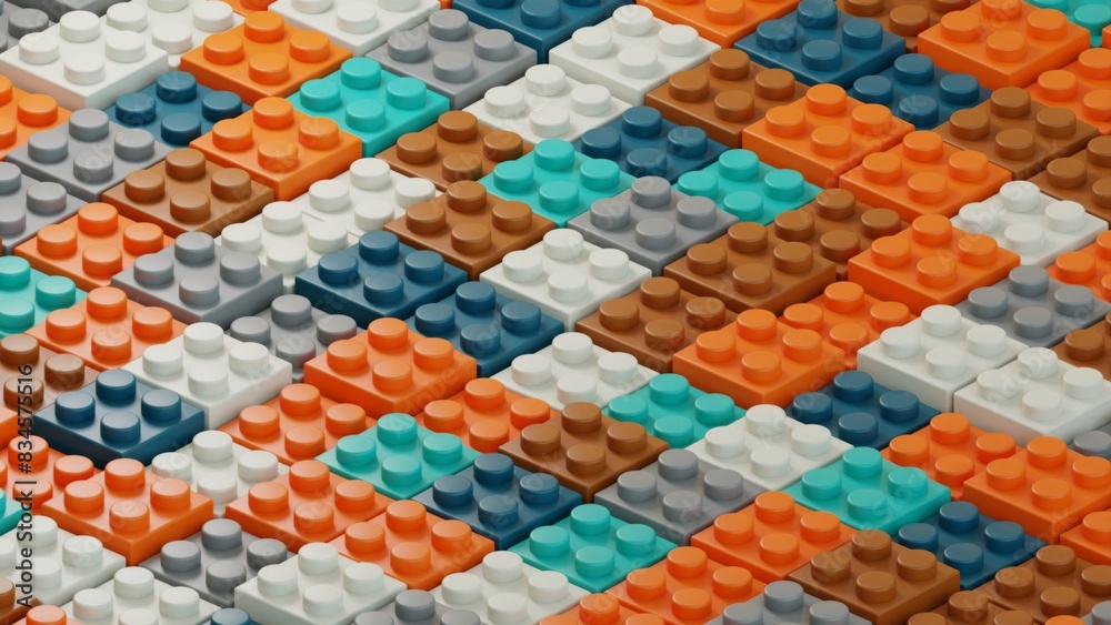 Poster colored block geometric background, 3d render