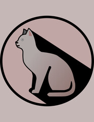 flat illustration-style vector image of a cat
