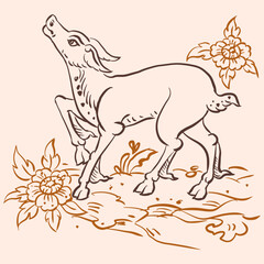 illustration of deer vector for card decoration illustration 