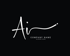 ai a i initial letter handwriting and signature logo