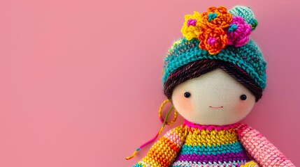 Fototapeta premium Colorful Yarn Doll Delight