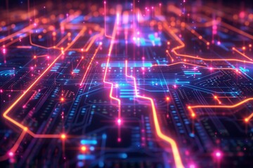 Cyber Security Data Transfer illustration created with Generative AI