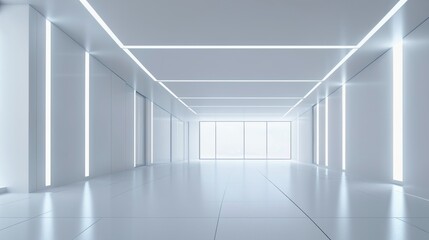 Obraz premium empty corridor in a modern building