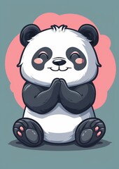 Fototapeta premium Happy panda, Mascot Icon Panda