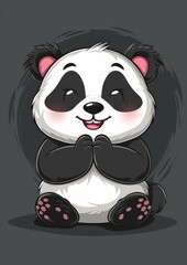 Obraz premium Happy panda, Mascot Icon Panda