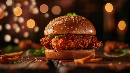 Crispy chicken sandwich,burger