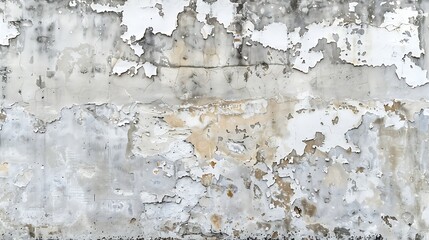 White grunge cement wall with cracks and light texture background