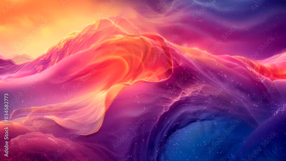 Wall mural abstract watercolor animation background moving randomly. seamless looping time-lapse animation back