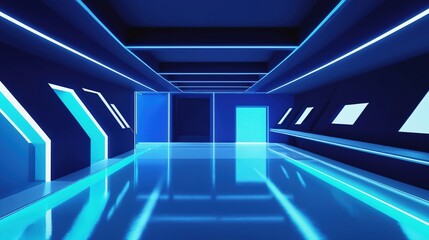 abstract blue tunnel