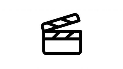 Clapperboard animated icon with alpha channel. Perfect for project and Explainer Video