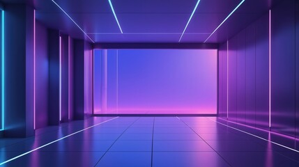 3d render of a hall with windows