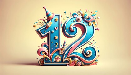 abstract background number 12 