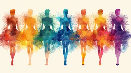  A group of mannequins painted in various shades of the same color on mannequin heads