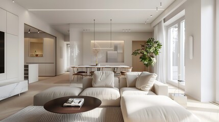 Fototapeta premium Modern Interior Japandi Style Design Living Room