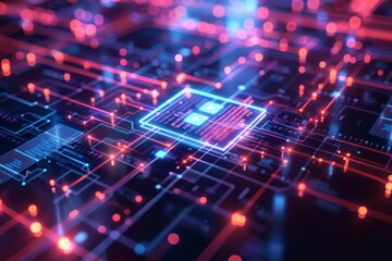 Fototapeta premium Cyber Security Data Transfer illustration created with Generative AI