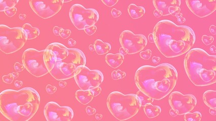 bubble balloon layout with sweet hearts on a pink background. Illustration with the concept of hearts in love for valentine's day. Beautiful design for your business anniversary advertisement