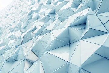 Obraz premium Beautiful futuristic Geometric background for your presentation. textured intricate 3D wall in light blue and white tones. AI generated, AI generated