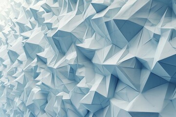 Fototapeta premium Beautiful futuristic Geometric background for your presentation. textured intricate 3D wall in light blue and white tones. AI generated, AI generated