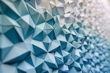 Obraz premium Beautiful futuristic Geometric background for your presentation. textured intricate 3D wall in light blue and white tones. AI generated, AI generated