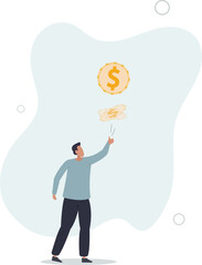 chance and opportunity, gambling or financial decision making concept.flat vector illustration.