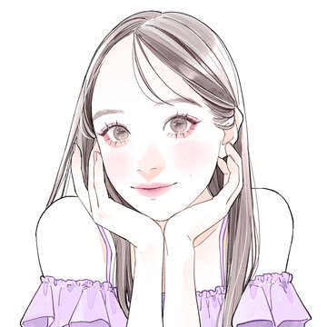 こちらを見つめている女性