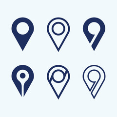 GPS and MAP logo  navigator sign  location symbol design vector illustration