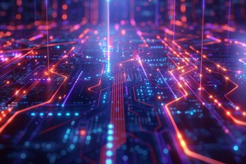 Obraz premium Cyber Security Data Transfer illustration created with Generative AI