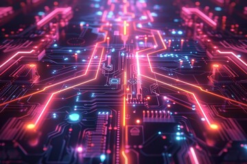 Obraz premium Cyber Security Data Transfer illustration created with Generative AI