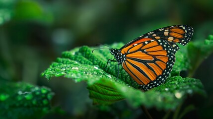 Fototapeta premium A butterfly is a flying flower, a symbol of transformation and beauty, gracing the world with its delicate, ephemeral presence