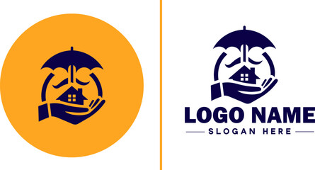 insurance icon Coverage Assurance Protection flat logo sign symbol editable vector