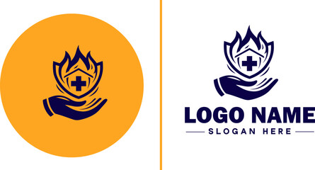 insurance icon Coverage Assurance Protection flat logo sign symbol editable vector