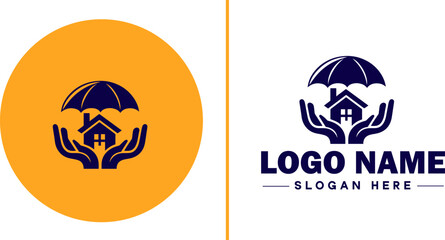 insurance icon Coverage Assurance Protection flat logo sign symbol editable vector