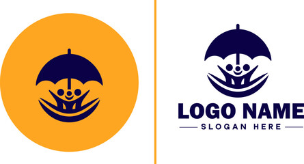 insurance icon Coverage Assurance Protection flat logo sign symbol editable vector