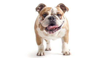 Obraz premium Adorable English Bulldog Standing on a White Background