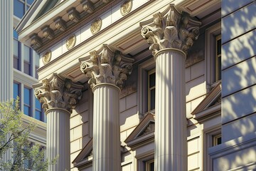 Obraz premium bank or government building by generative ai