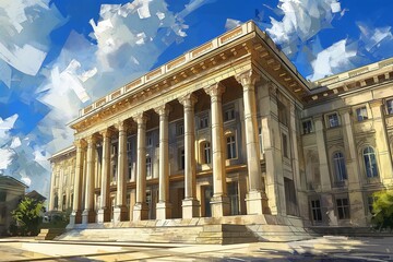 bank or government building by generative ai