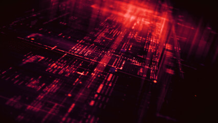 Futuristic screen display matrix, hi-tech digital data telemetry with encrypted numbers, display dynamic background for computer desktop screen display format