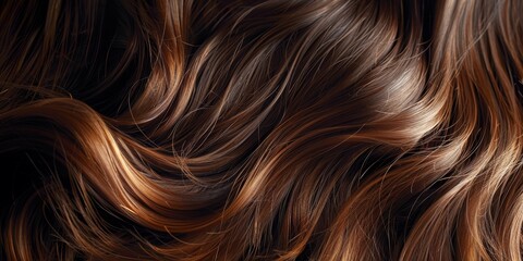 Naklejka premium A closeup of flowing brown hair, each strand catching the light with a natural shine