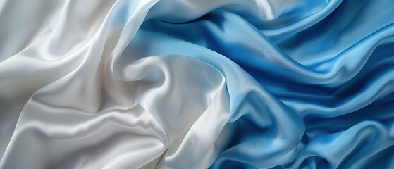 Fototapeta premium Immerse yourself in the world of professionalism with a blank mockup, graced by a subtle yet sophisticated blue and white fabric design.