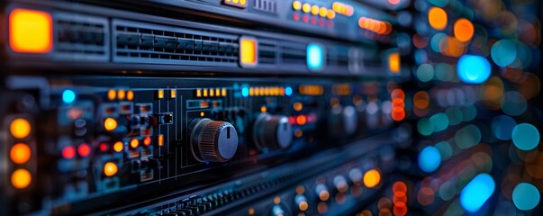 Obraz premium A closeup of a digital firewall interface safeguarding IT infrastructure, emphasizing stateoftheart security measures