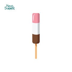 delicious ice cream vector illustration. summer theme