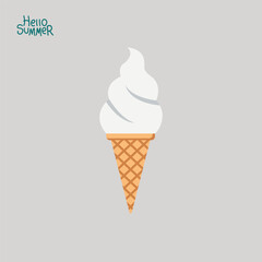 delicious ice cream vector illustration. summer theme