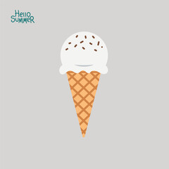 delicious ice cream vector illustration. summer theme
