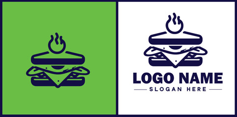 sandwich icon Sub Hoagie Grinder flat logo sign symbol editable vector