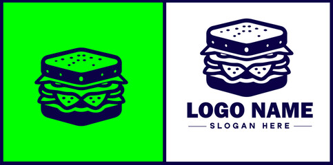 sandwich icon Sub Hoagie Grinder flat logo sign symbol editable vector