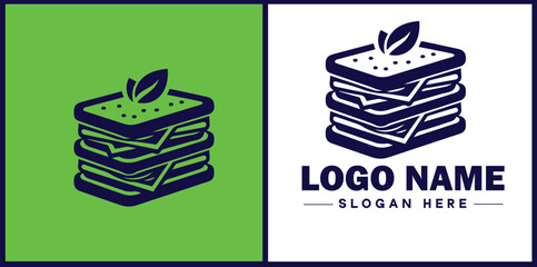 sandwich icon Sub Hoagie Grinder flat logo sign symbol editable vector