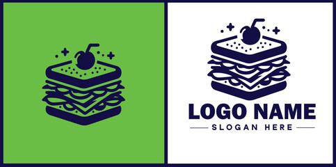 sandwich icon Sub Hoagie Grinder flat logo sign symbol editable vector