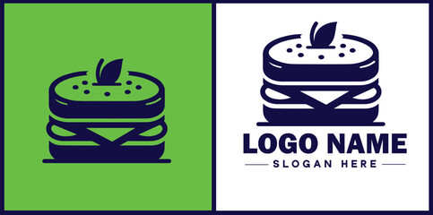 sandwich icon Sub Hoagie Grinder flat logo sign symbol editable vector