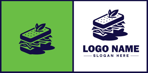 sandwich icon Sub Hoagie Grinder flat logo sign symbol editable vector